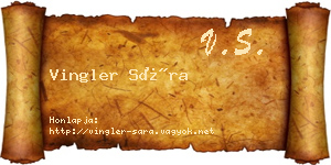 Vingler Sára névjegykártya