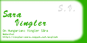 sara vingler business card